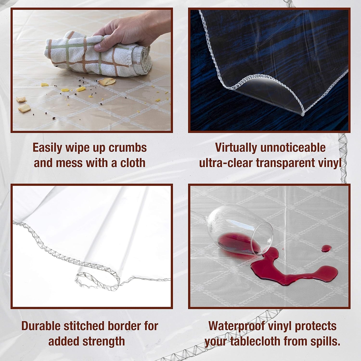 Clear Plastic Table Protector 54x72 Inch Heavy Duty Vinyl Waterproof Table Cove gallery