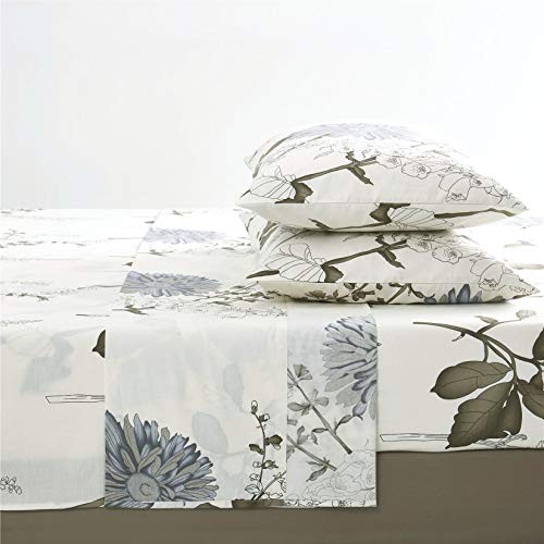 Wake In Cloud - Floral Sheet Set, 100% Cotton Bedding, Botanical Flowers Pattern gallery