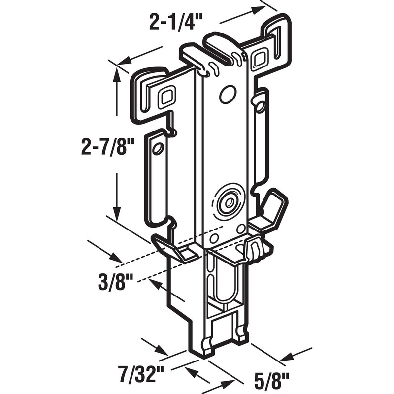 2 Count Silver Closet Door Guide Assembly Sliding Door Replacement Hardware gallery