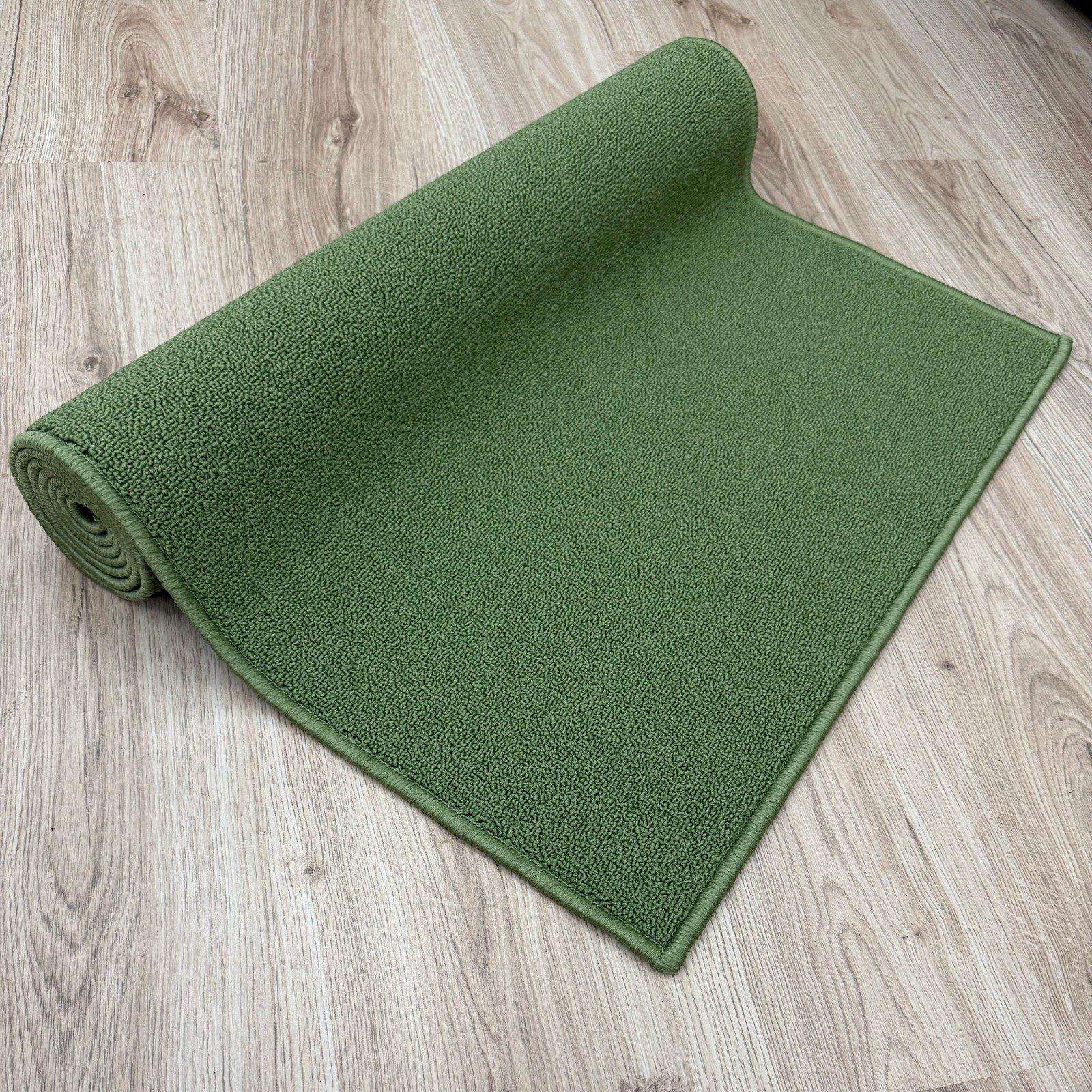 CUSTOM SIZE Anti Slip Latex Back Loop Pile Solid GREEN INDOOR Runner Rug gallery
