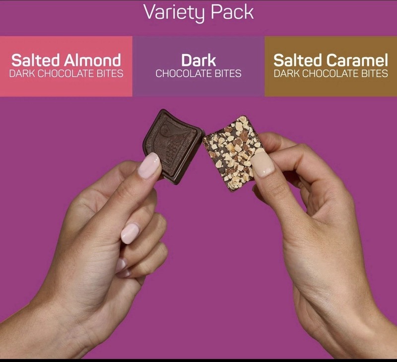 AWAKE Caffeinated Dark Chocolate Bites - 32 Count Variety Pack. 50 Mg Caff gallery
