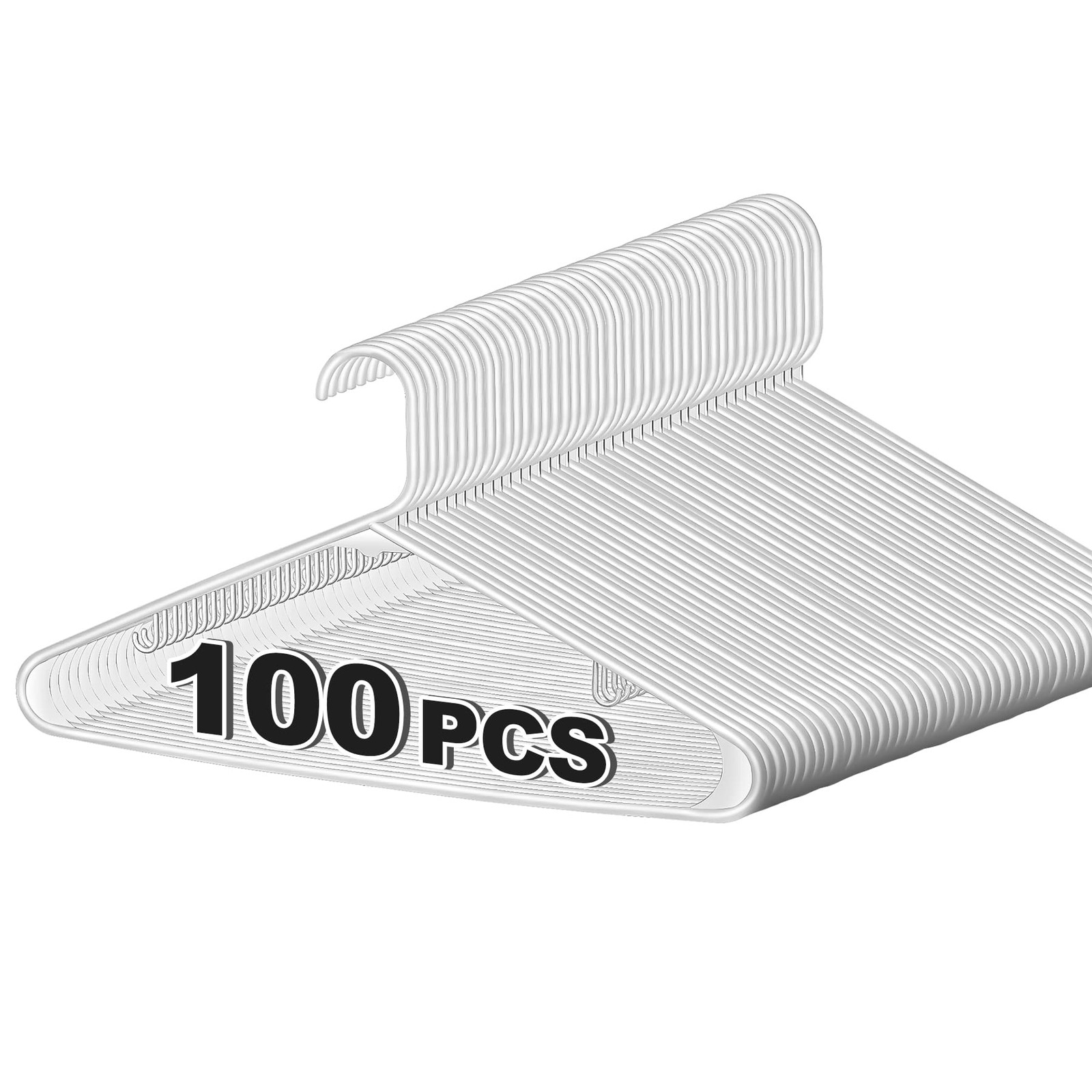 Zeny 100-Pack White Plastic Hangers For Clothes Space Saving Clothing Hangers gallery