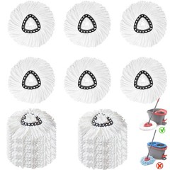 Microfiber Spin Mop Refill For Triangle Spin Mop, 360 Degree Replacement Heads
