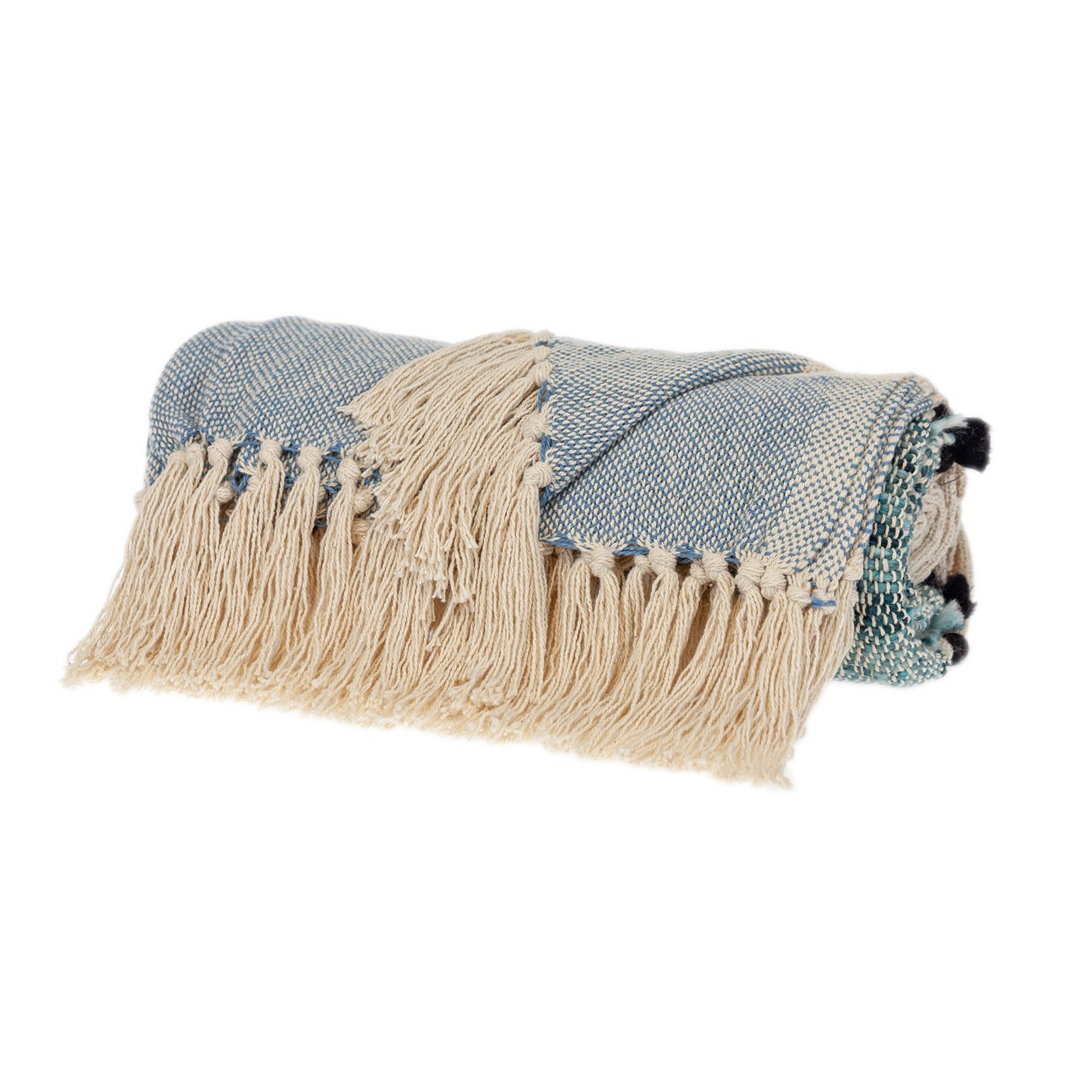 Parkland Collection Inca Blue Variegated Cotton 50" x 60" Throw Blanket gallery
