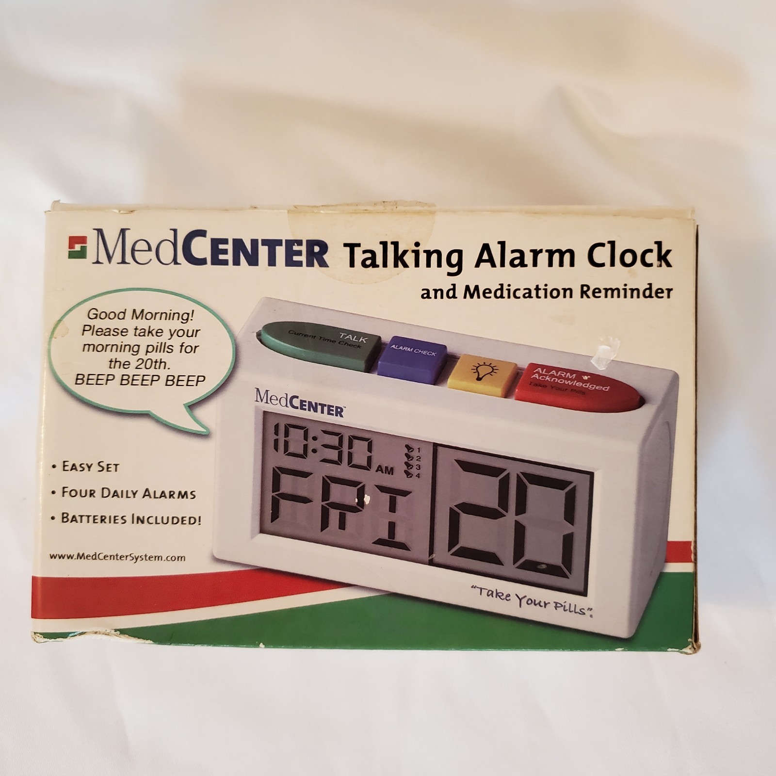 MEDCENTER MED CENTER TALKING ALARM CLOCK MEDICATION PILL REMINDER DIGITAL Tested gallery