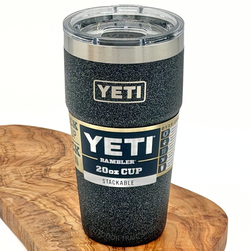 YETI Rambler 20 oz Stackable Cup Black Stone Limited Edition | Stone Texture