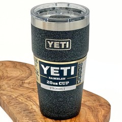 YETI Rambler 20 oz Stackable Cup Black Stone Limited Edition | Stone Texture