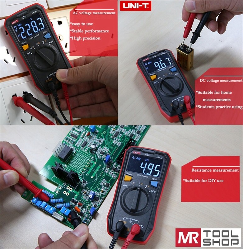 UNI-T Mini Digital multimeter AC DC Voltmeter Ohmmeter Temperature NCV Test EBTN gallery