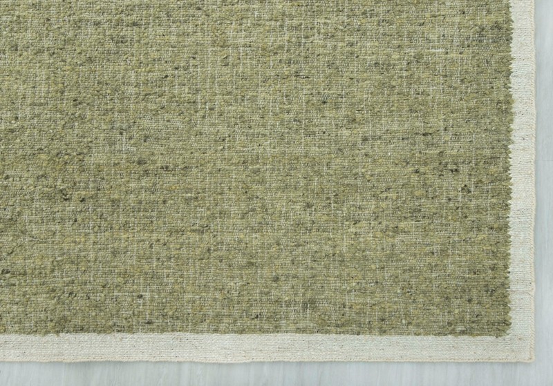 Natural Wool Jute Green Solid Plain High Quality Hand Woven Premium Quality Rug gallery