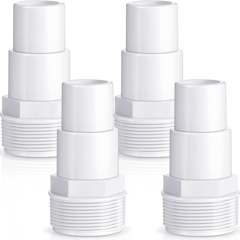 4 Pieces Pool Hose Adapter Replacement 1 1/4" to 1 1/2" Threaded PVC Connector, gallery