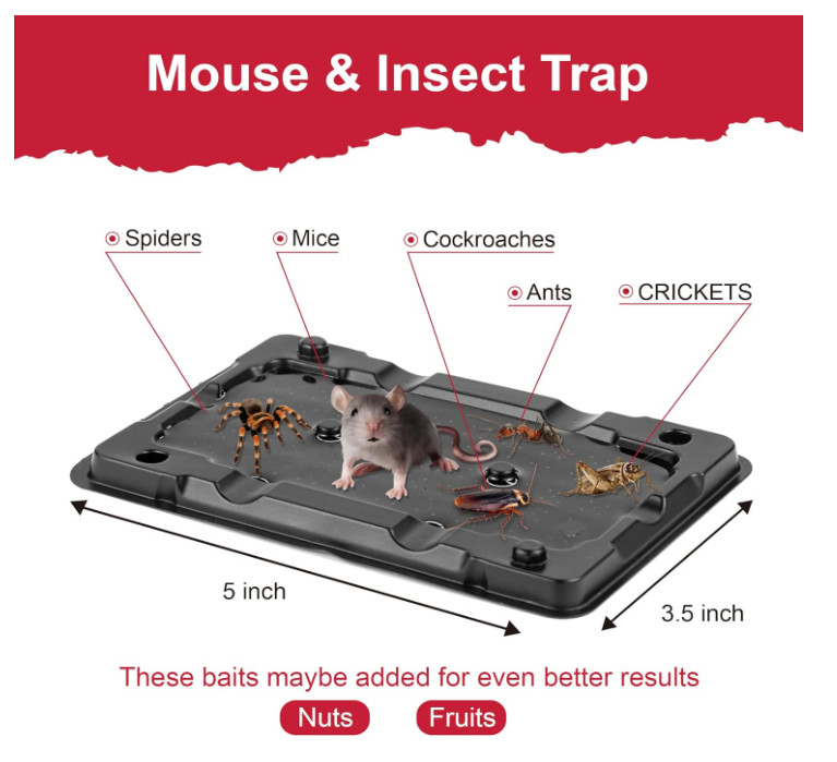 Mouse & Insect Traps 12 Pack, Heavier Sticky Traps with Non-Toxic Glue for Mice gallery