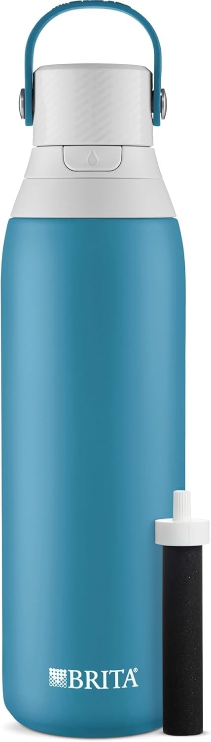 BRITA 20 oz Blue Jay Color Stainless Steel Proof Filtered Insulated Bottlestraw gallery