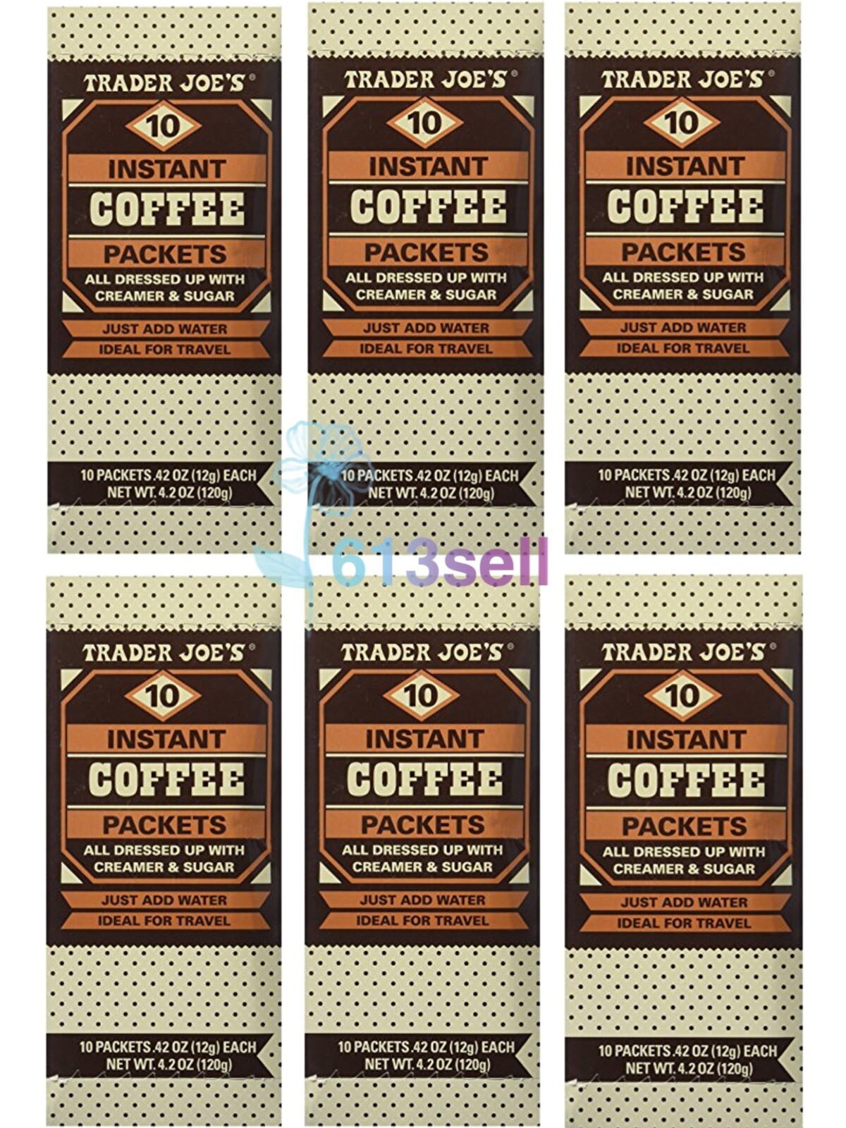 6 Packs Trader Joe's Instant Coffee Packets with Creamer & Sugar 4.2oz Each Pack gallery