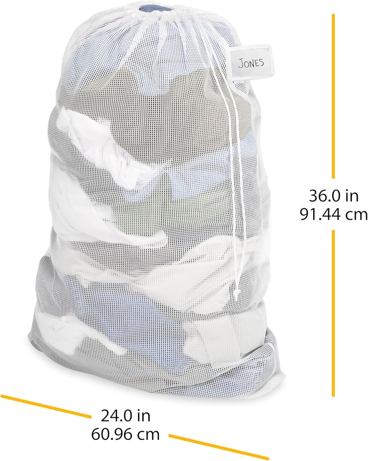 45 lb Capacity Mesh Laundry Bag w/ID Tag - Ideal for Travel & Easy Organization gallery
