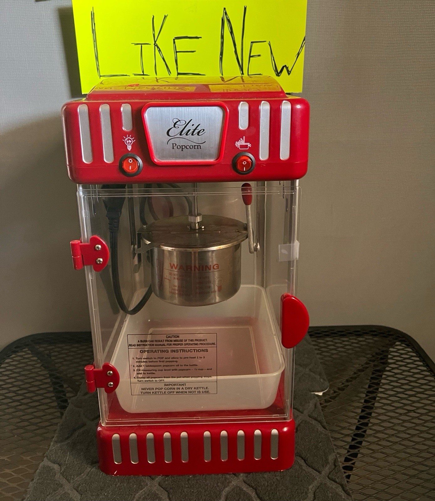 Elite Vintage/Retro Kettle Popcorn Maker EPM-250 2.5 oz 300W Red gallery