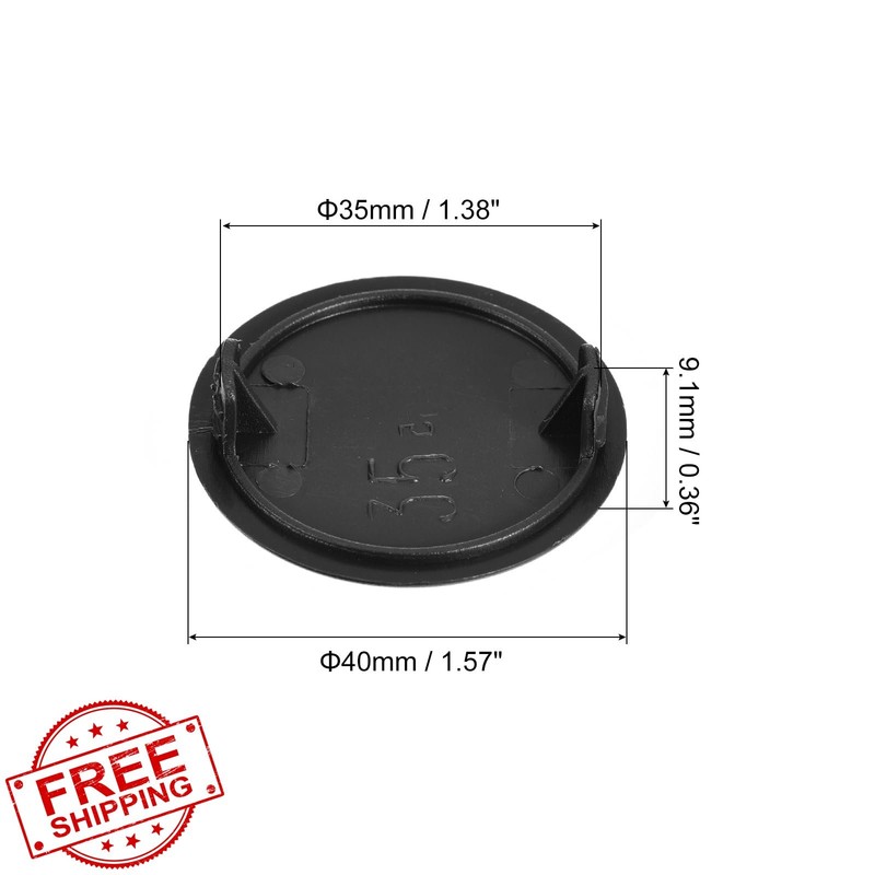 uxcell 35mm Black Hinge Hole Covers 80Pcs gallery