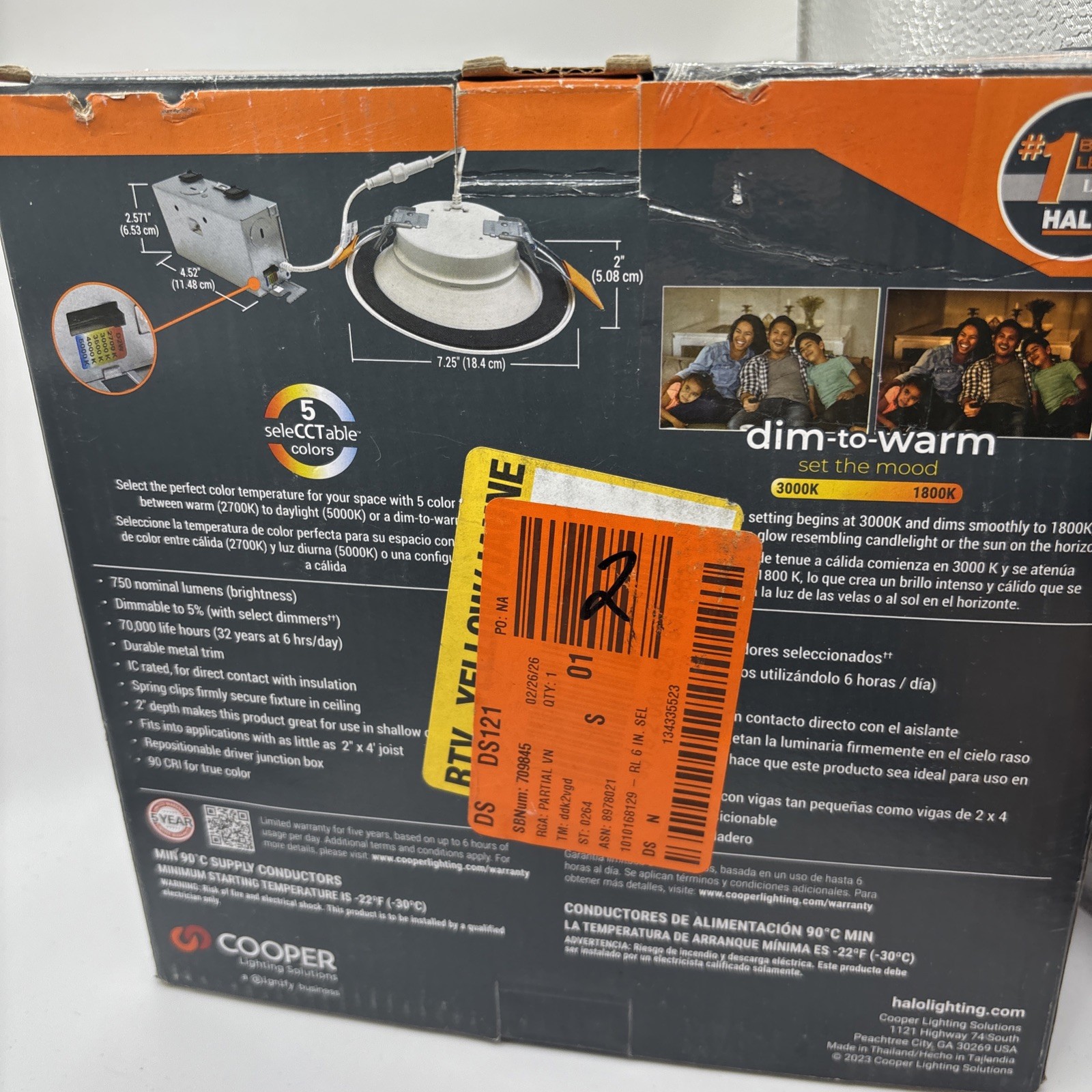 Halo Canless Recessed LED Downlight Aluminum Dim To Warm White 6" 750 Lumens gallery
