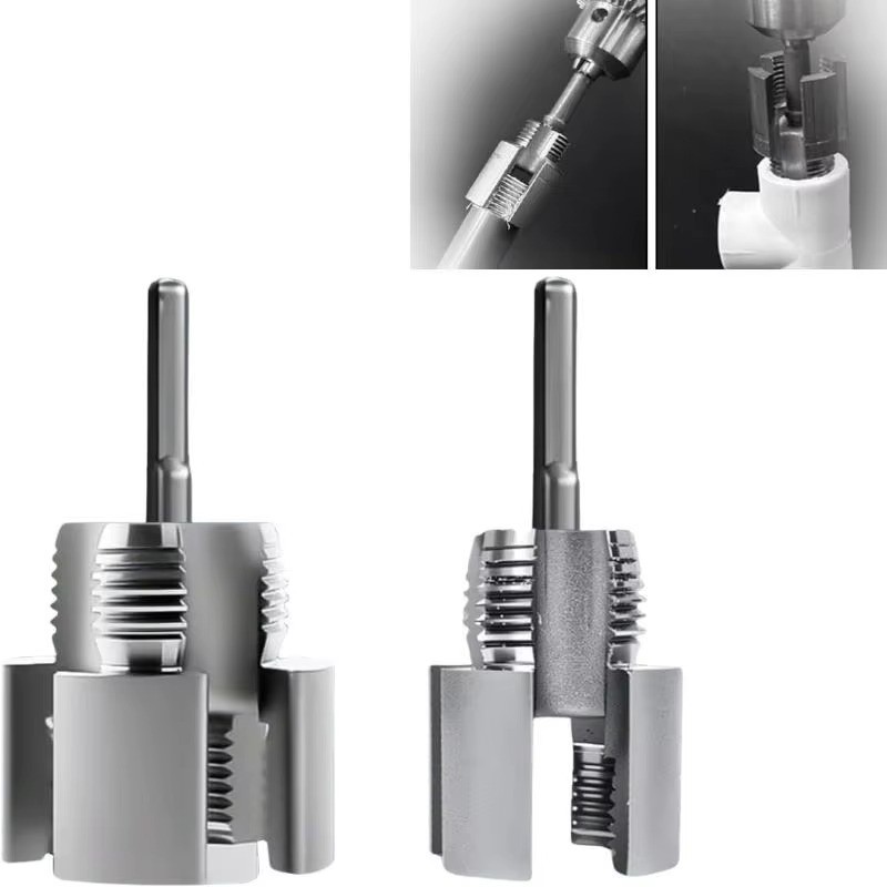 Integrated Internal & External Pipe Threading Tool Steel PVC Pipe Threader Kit gallery