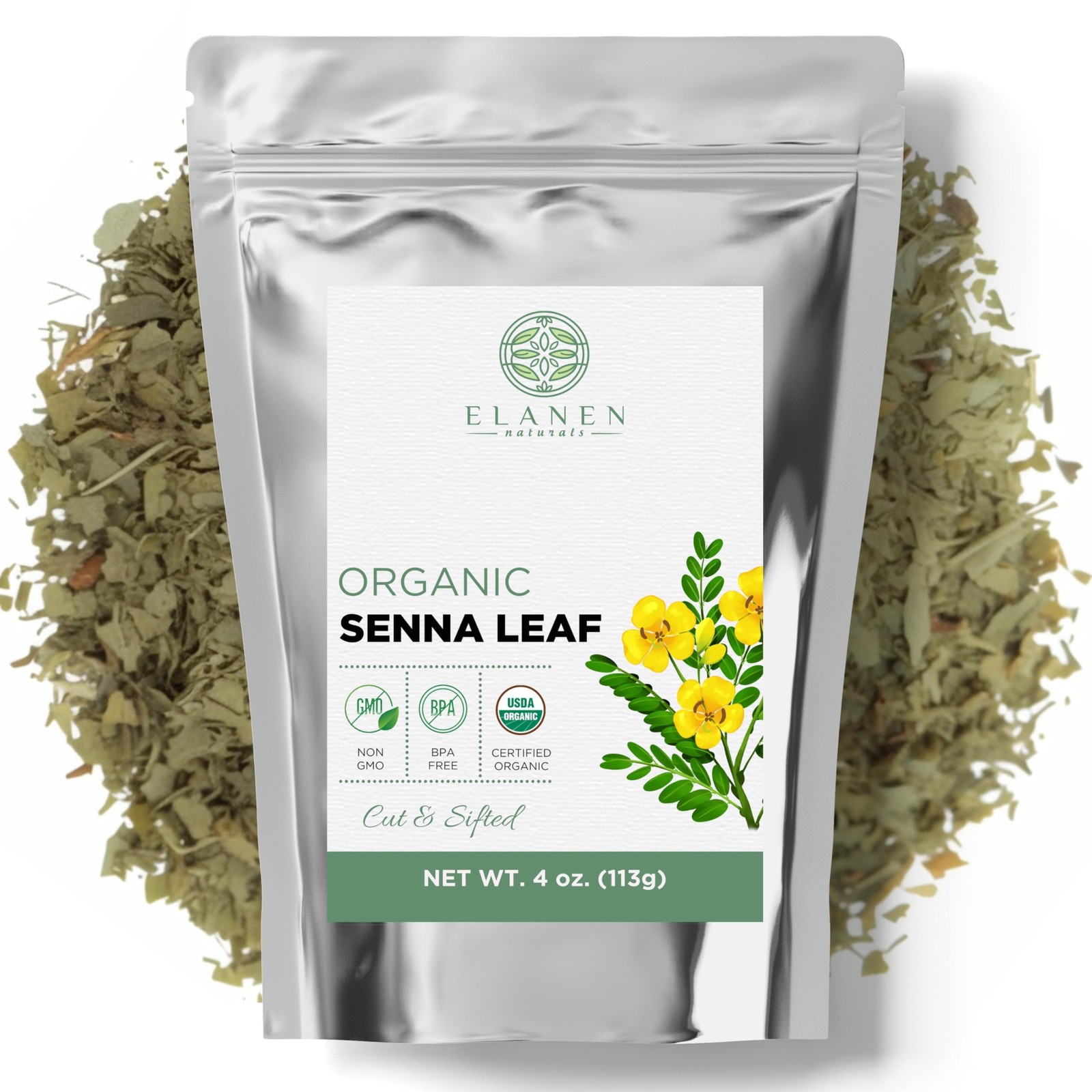 Organic Senna Leaf 4 oz. (113g), USDA Certified Organic Senna Tea Leaves, Ale... gallery