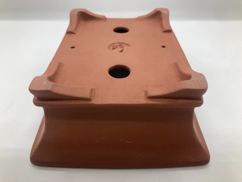Tokoname Bonsai Pot SHOZAN Rectangular Pot glazed Brown w4.7in From Japan gallery