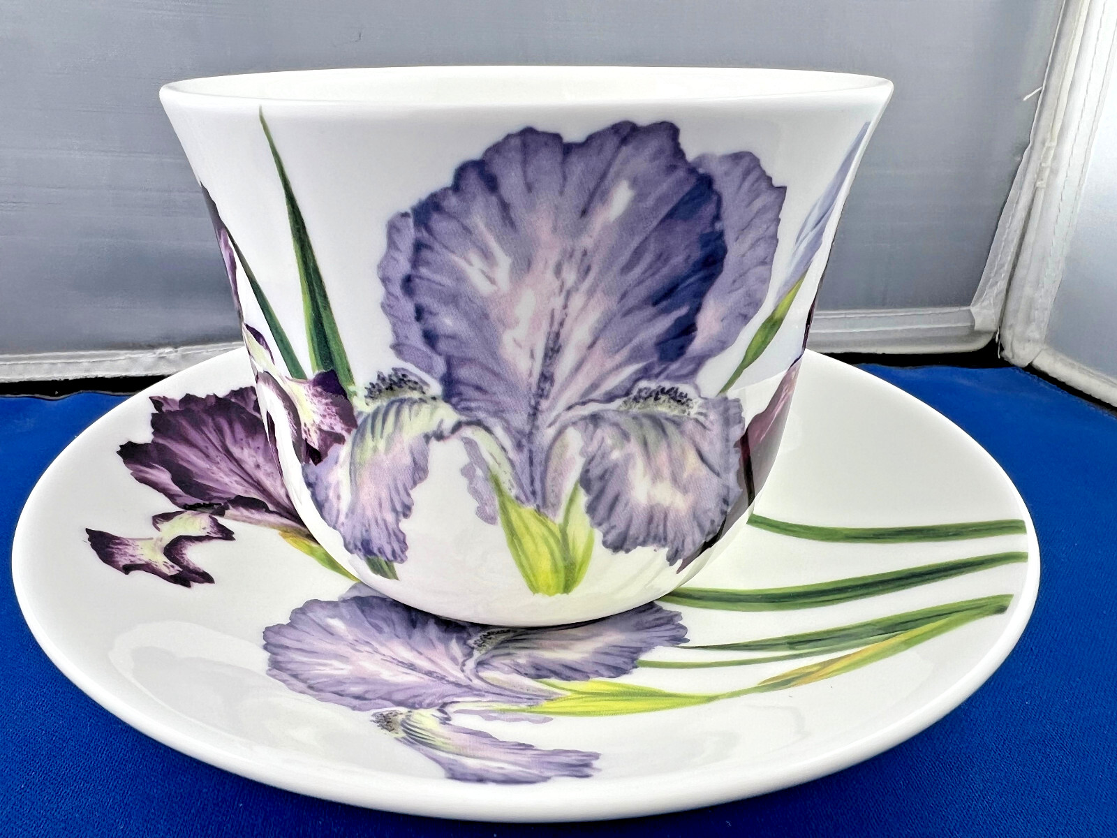 IRIS , BONE CHINA BREAKFAST CUP SAUCER, KIRKHAM, MADE ENGLAND NEW gallery
