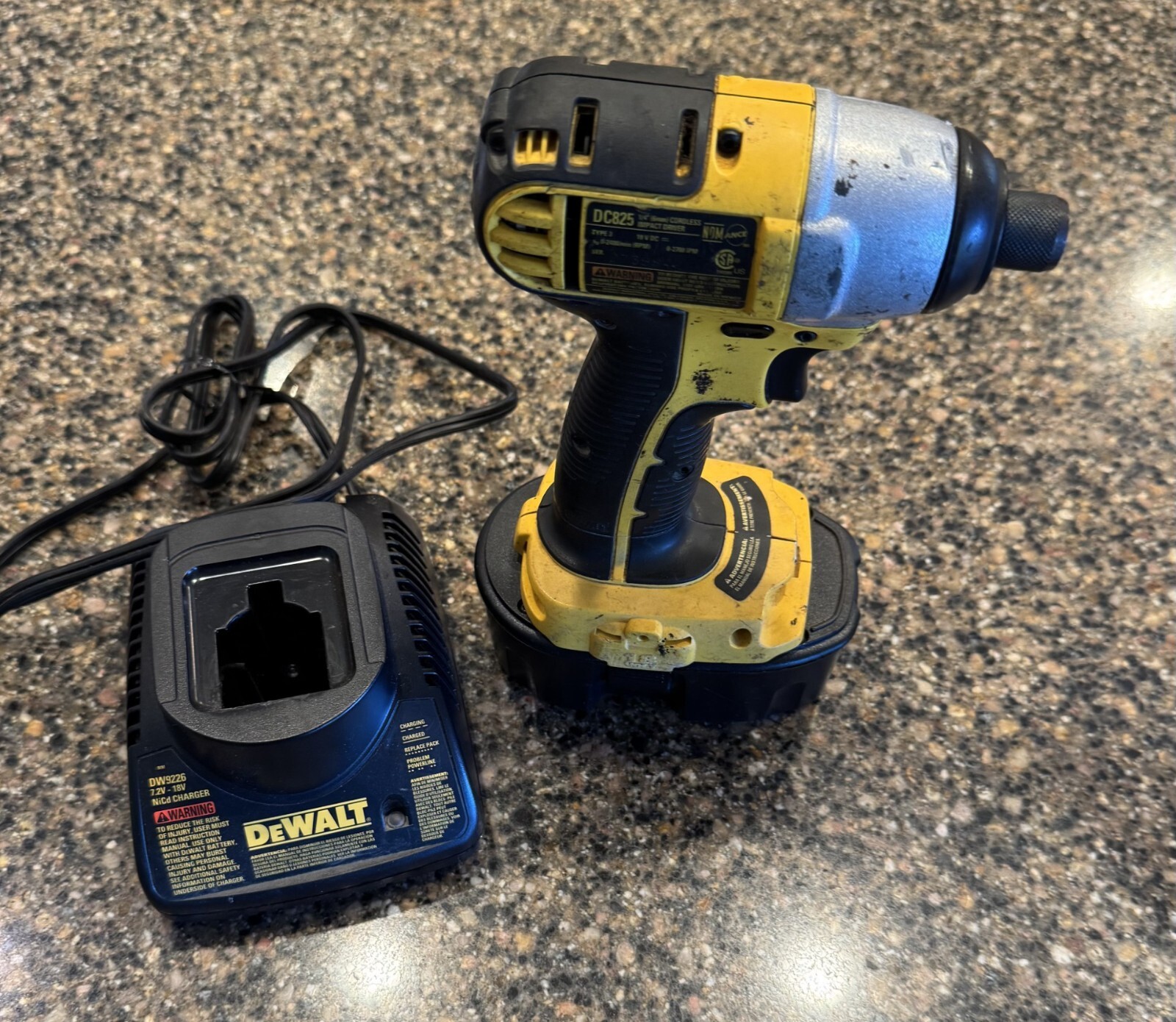 DEWALT DC825 18V XRP 1/4" Cordless Impact Driver & DC759 Drills/Battery/Charger gallery