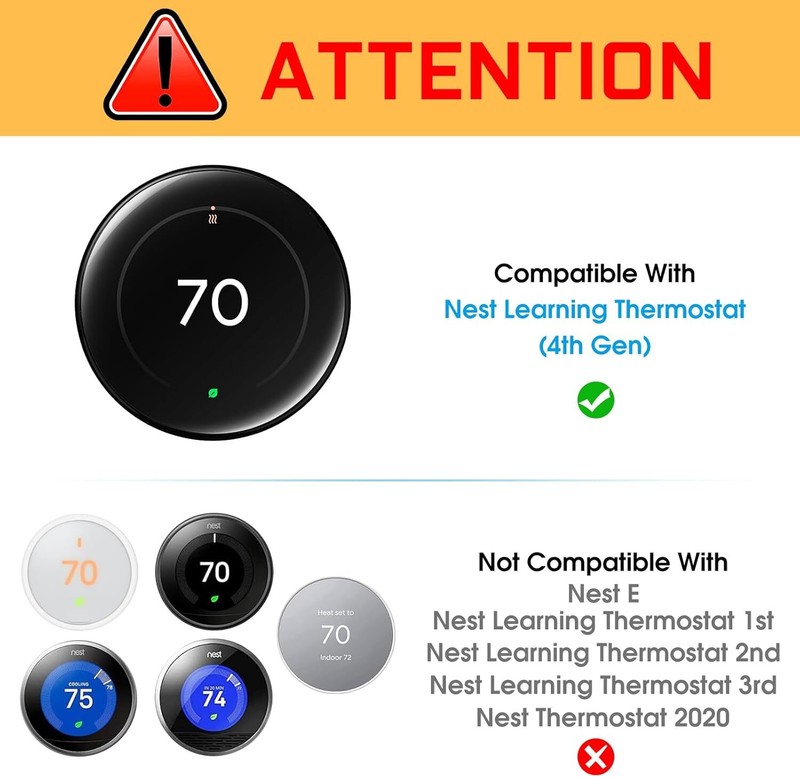 Wall Plate Cover for Google Nest Learning Thermostat 4th Gen Practical Trim Kit gallery