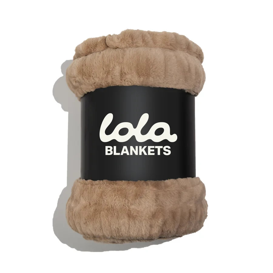 Lola Blankets Medium 50 x 60" Toasted Almond Super Soft Blanket NEW $275 gallery