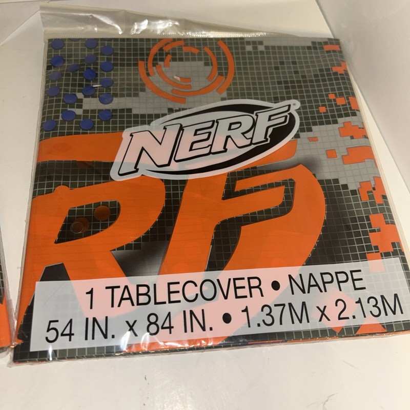 Nerf Hasbro Bundle Of 3, 2-Plastic Table Covers 54 in x 84" & 1 Pk Napkins 16ct gallery