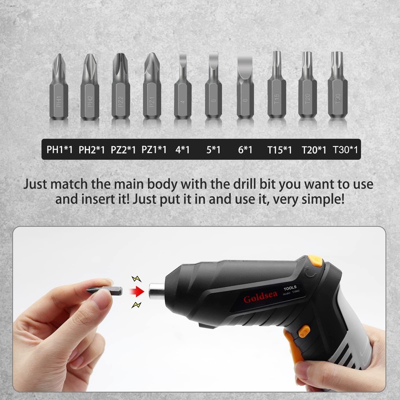 Electric Screwdriver 4.2V Cordless Screwdriver 3.5N.m 1500mAh Type-C Charging... gallery