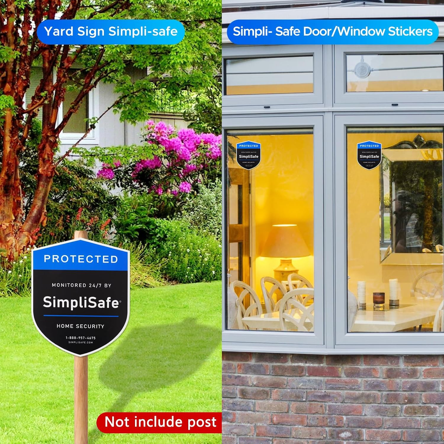 3 Yard Signs & 3 Stickers for SimpliSafe Security System Waterproof Alarm Decals gallery