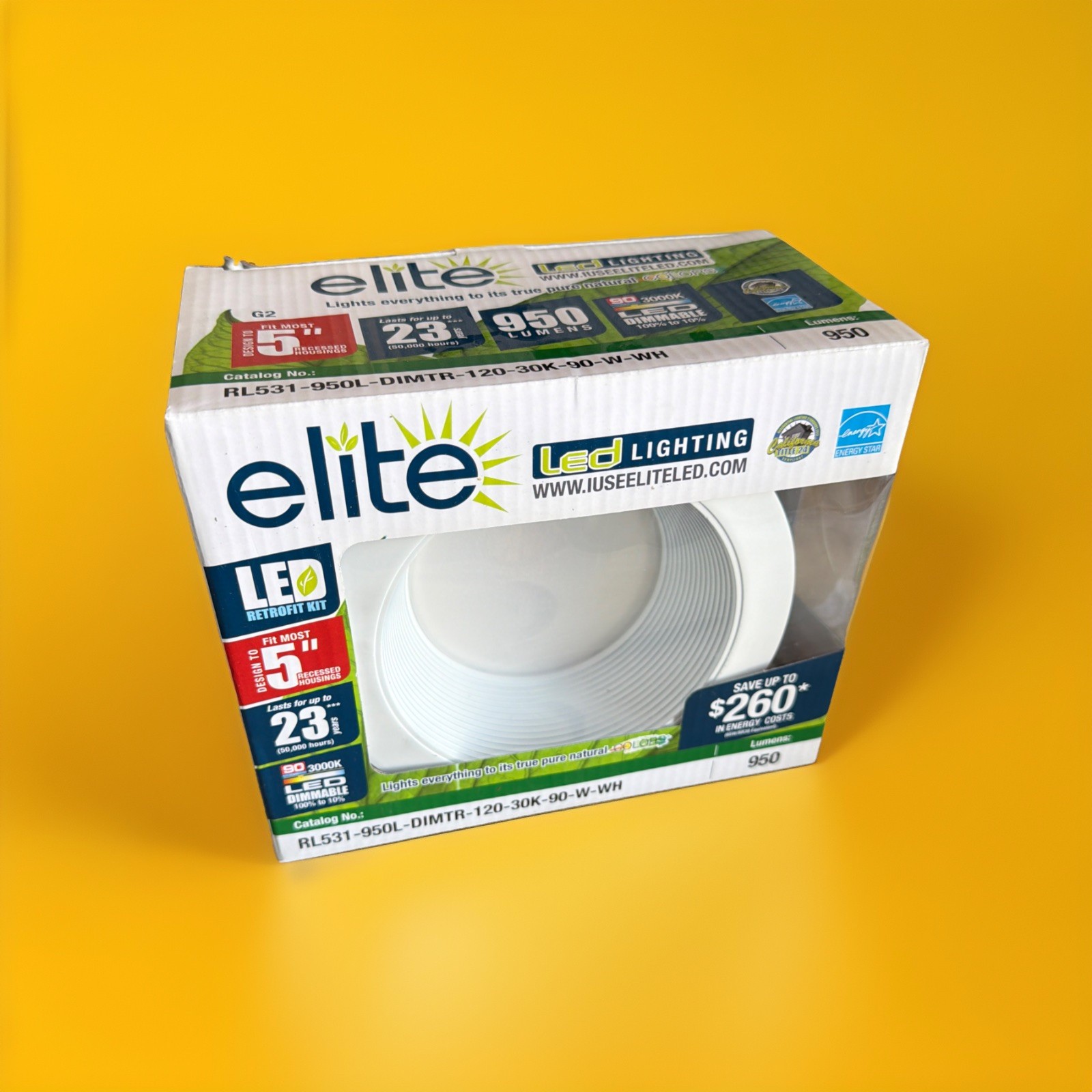 🔥 Elite LED Lighting RL531-950L-DIMTR-120-30K-90-W-WH 5" Retrofit ~ 1 Unit🔥 gallery