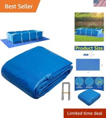 24 x 12 Ft Rectangular Pool Ground Cloths, Waterproof PE Swimming Pool Liner …