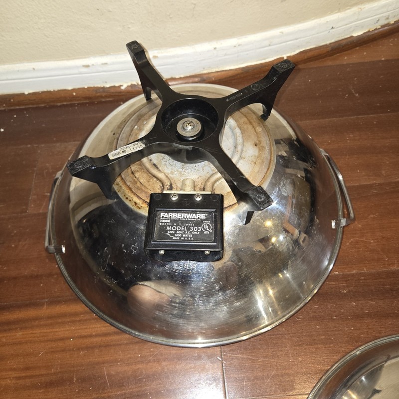Electric Wok Farberware Model #303 Vintage Stainless Steel Works, No Power Cord gallery
