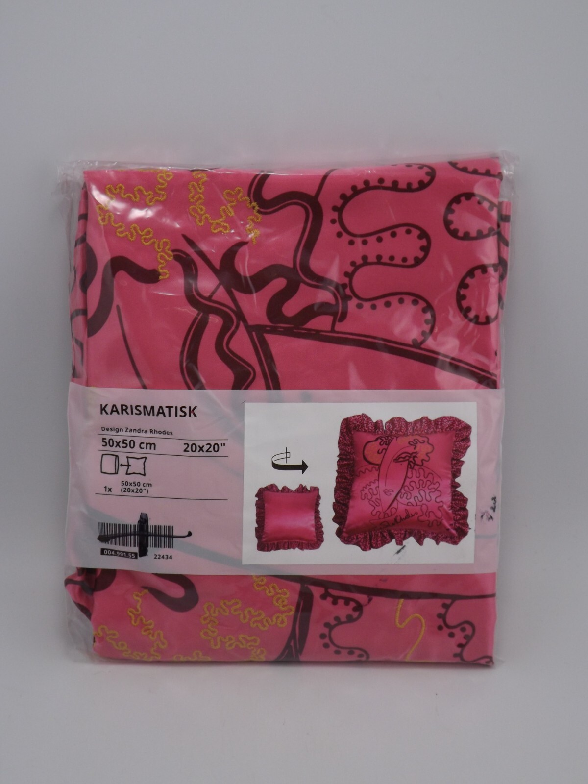 IKEA KARISMATISK Pink Fuchsia Embroidered Cushion Cover 20x20 Limited Edition gallery