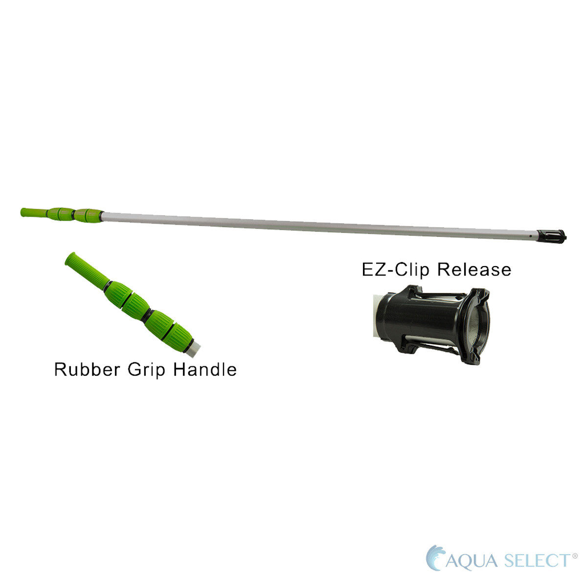 Aqua Select EZ-Clip Swimming Pool Vacuum Pole w/ Rubber Grip - (Choose Size) gallery