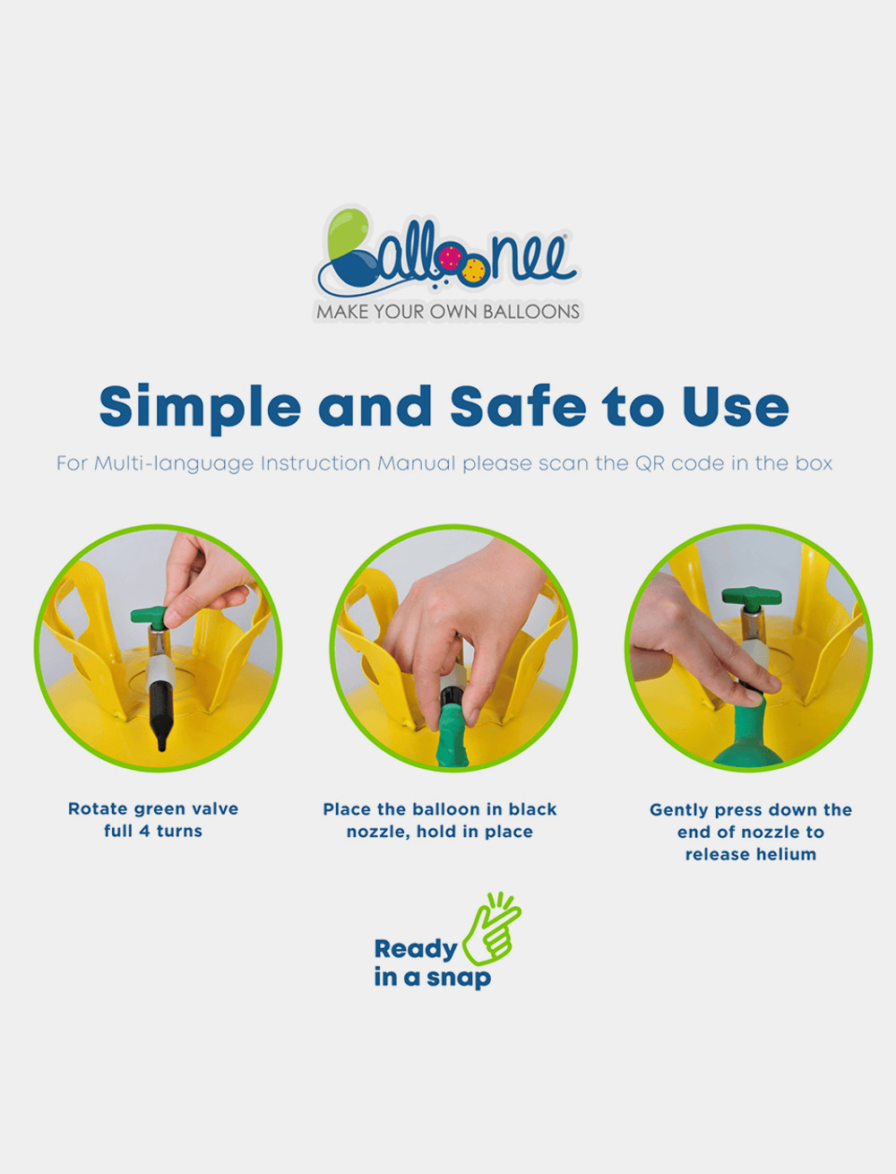 Balloonee Jumbo Helium Party Kit Cylinder, 14.9 L Helium Tank, Upto 50 Balloons gallery