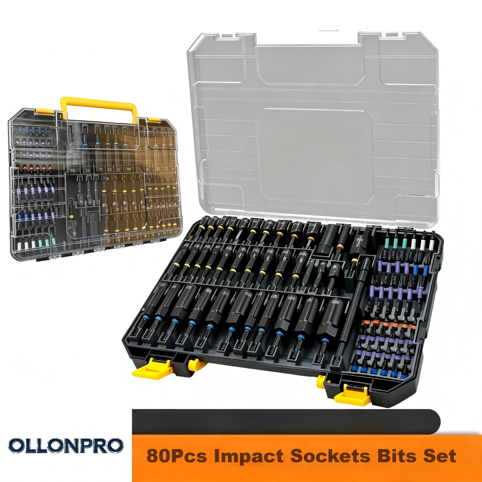 80pc Magnetic Impact Nut Driver Set Metric & SAE with Socket Adapters Bit Holder gallery