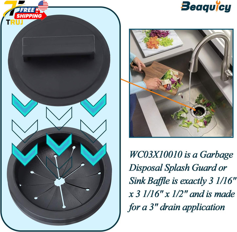 Garbage Disposal Splash Guards Kitchen Sink Stopper 3Pack Whirlaway Waste King gallery