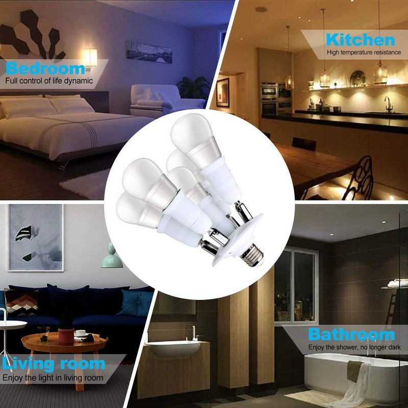 5 in 1 E26 Light Bulb Socket Splitter Converter Adapter 360 Degree Adjustable... gallery