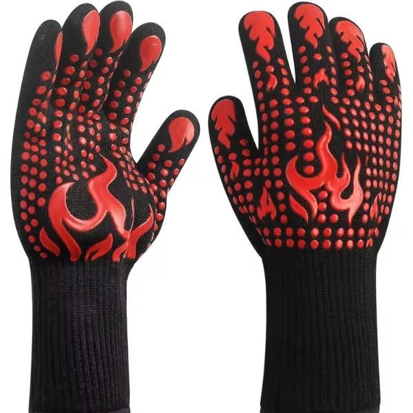 Universal Anti-Slip Heat Resistant BBQ Oven Gloves Fireproof Kitchen Cooking Glo gallery