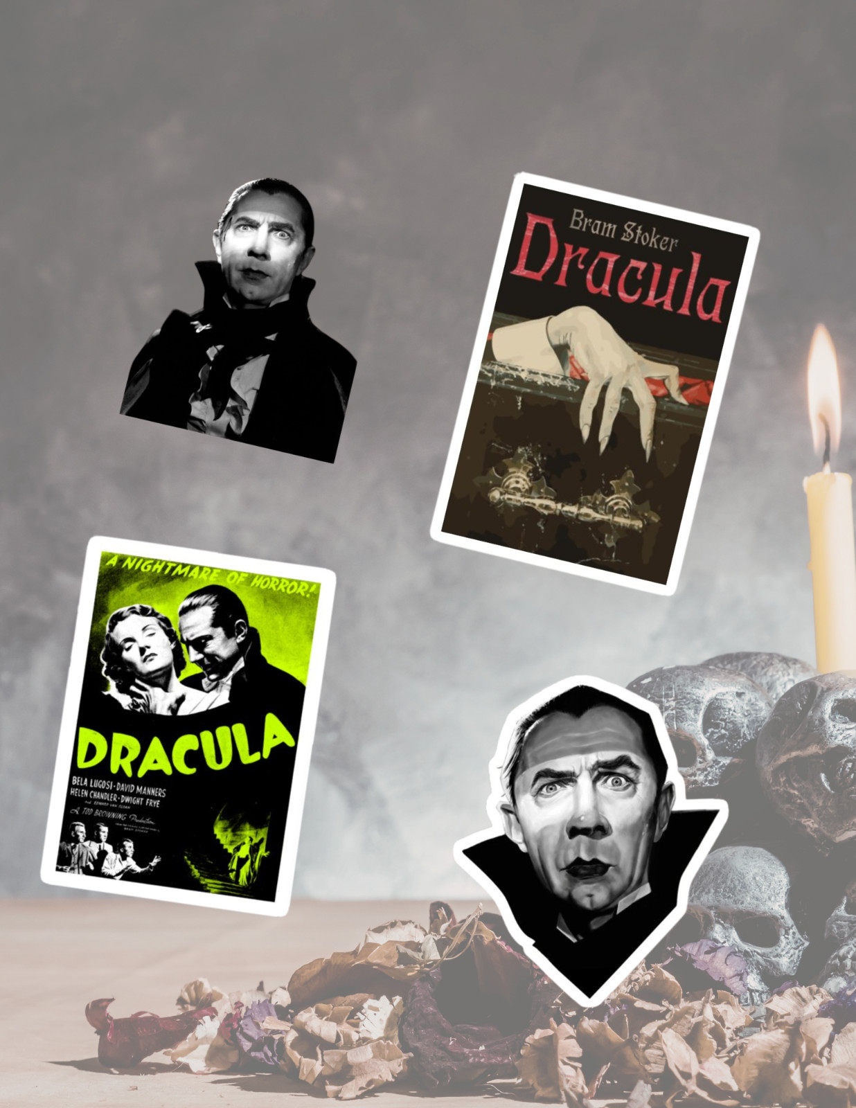 Dracula Classic Horror Monsters 4pc Sticker Pack gallery