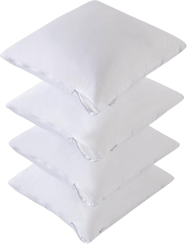 4 Pack Waterproof Down Feather Proof Pillow Protectors with Zipper 20x20 Zipp... gallery