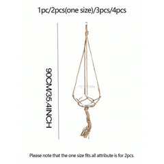 Plant Hanger Brown Rope Boho Macrame Hanging Basket Decor for Home Garden USA
