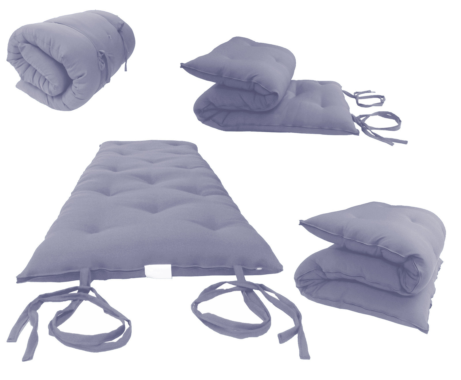 Gray Twin Size Traditional Japanese Floor Rolling Futon Mattresses, Bed, Mat gallery