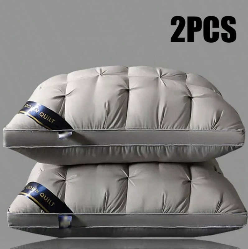 2pcs Queen Pillows – Soft Down Alternative Hotel-Style Bedding Set - NEW gallery
