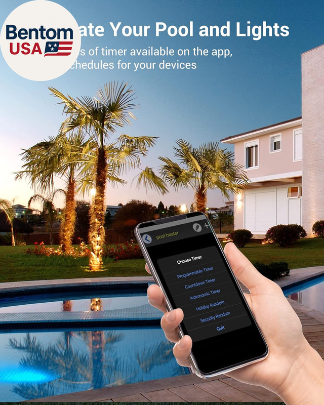 Pool Pump Timer, Outdoor Smart Wi-Fi Box, Heavy Duty 40A 120-277 VAC 2HP Wireles gallery