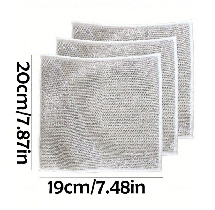 10pcs Non-Scratch Steel Wool Dishcloths - Reusable Kitchen Scrubbing Pads-NEW gallery