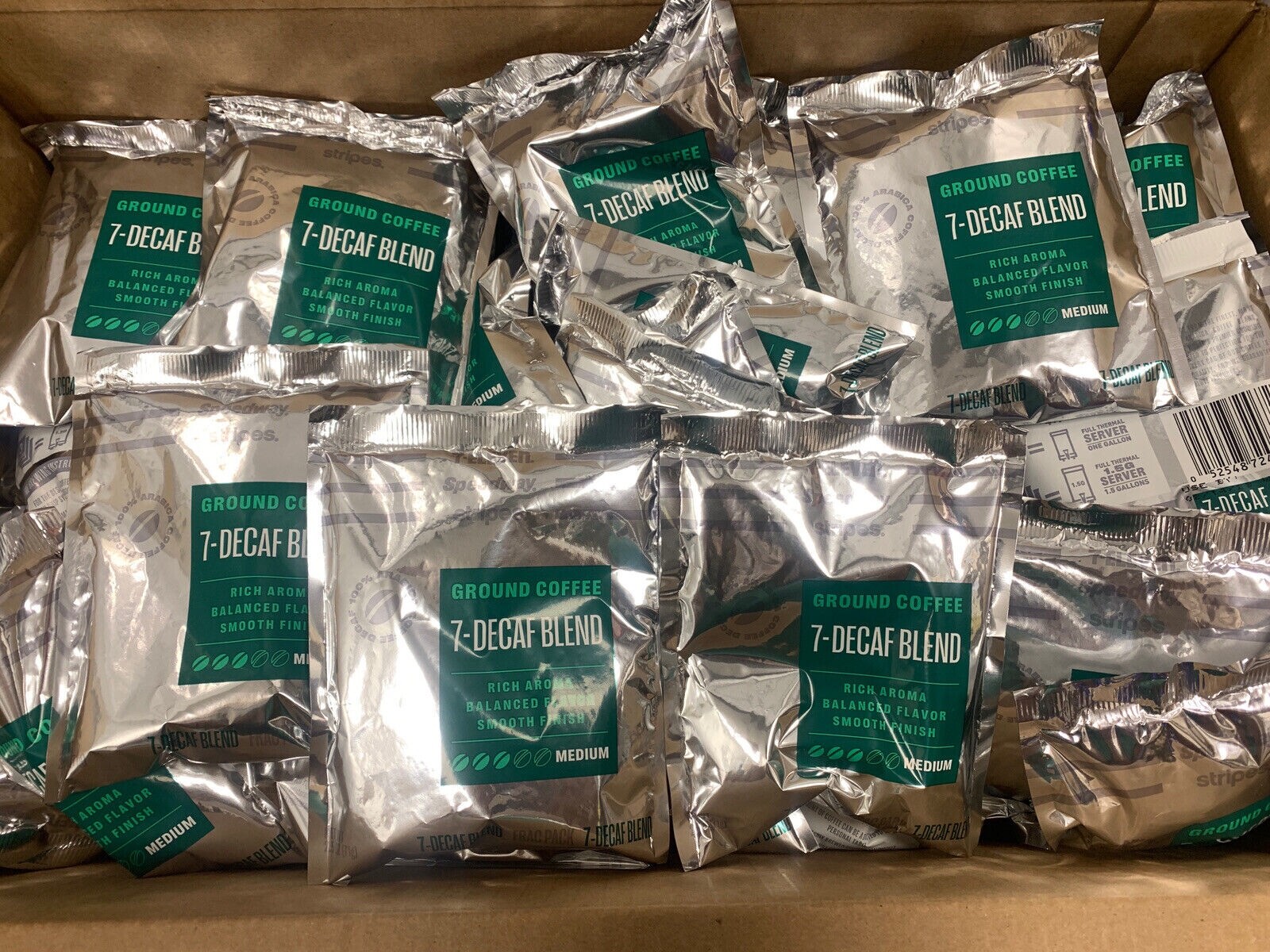 7 Eleven Decaffeinated Ground Coffee Mild Roast 2.5oz. 48 Frac Packs - 7.5lbs. gallery