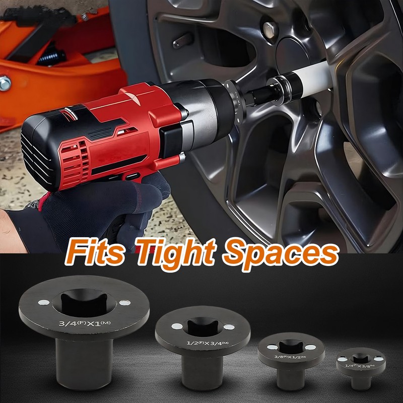 4-Pack Low Profile Impact Socket Adapter Set, Drive Reducing Ratchet Adapter Set gallery